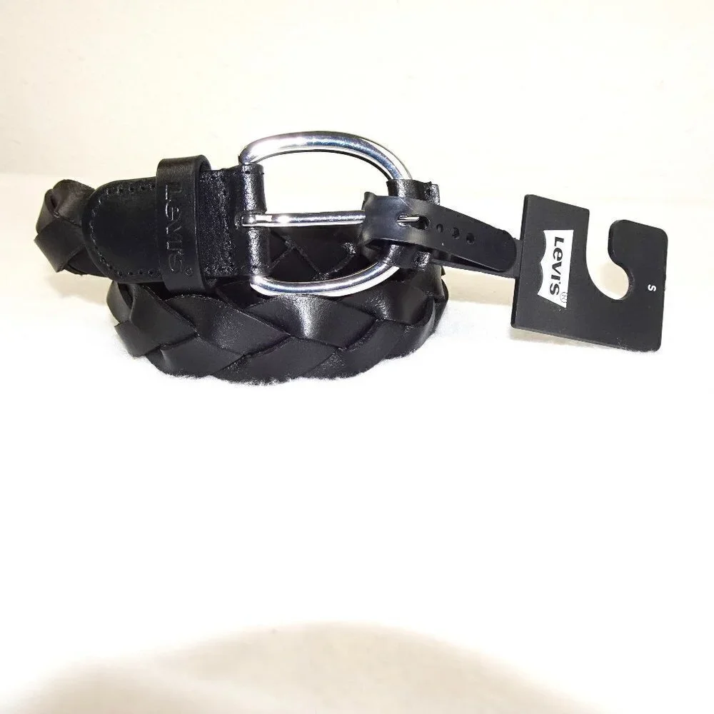 Levi's Braided Casual Belt Men's Size S Black Leather